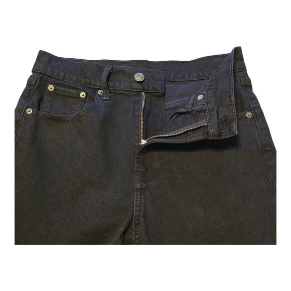 Gap Jeans Womens Sky High Straight Leg Size 2R Black Neutral Normcore Capsule - Picture 7 of 13